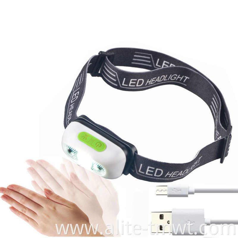 LED usb rechargeable motion sensor high power led headlamp